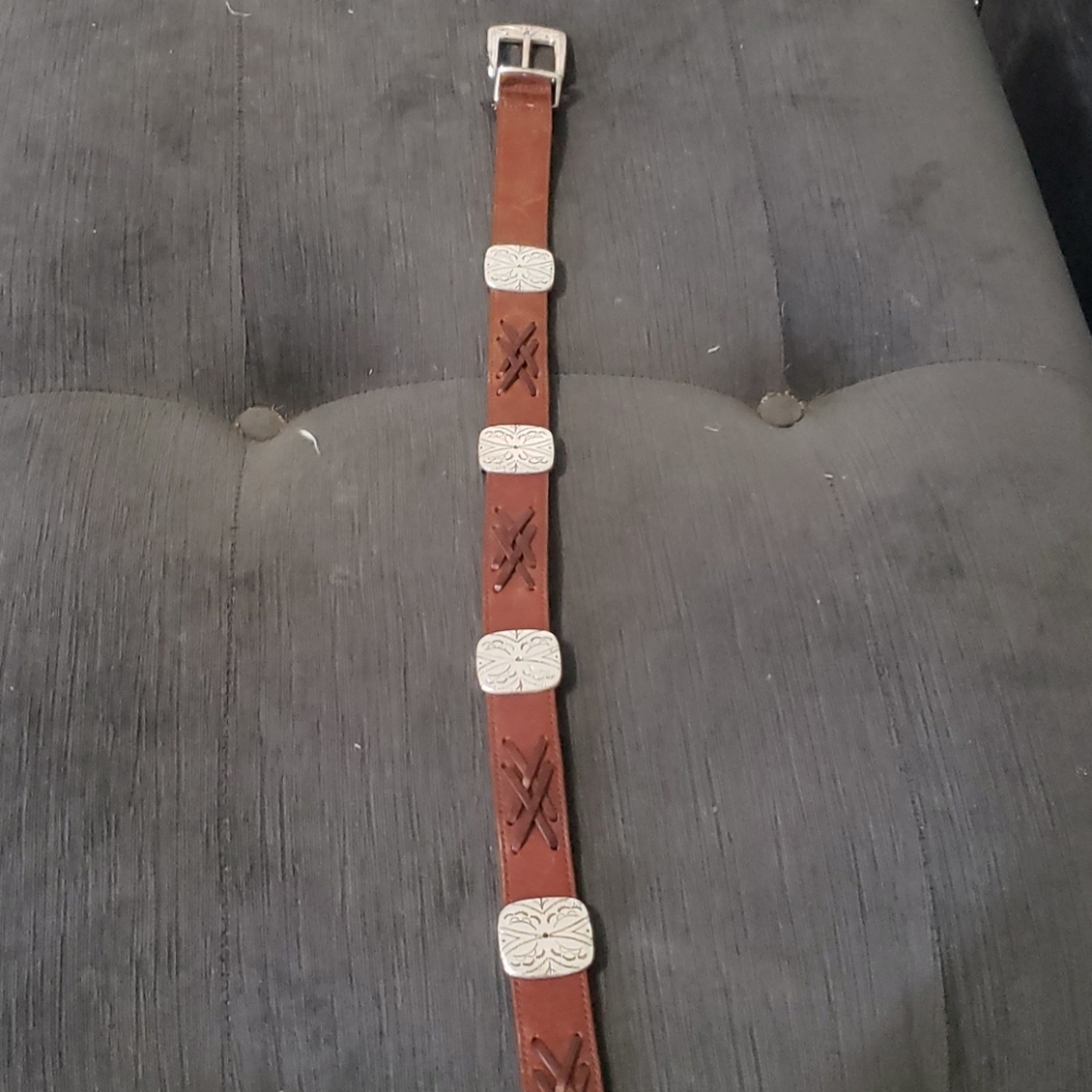 Brighton leather belt with conchos - Picture 2 of 5